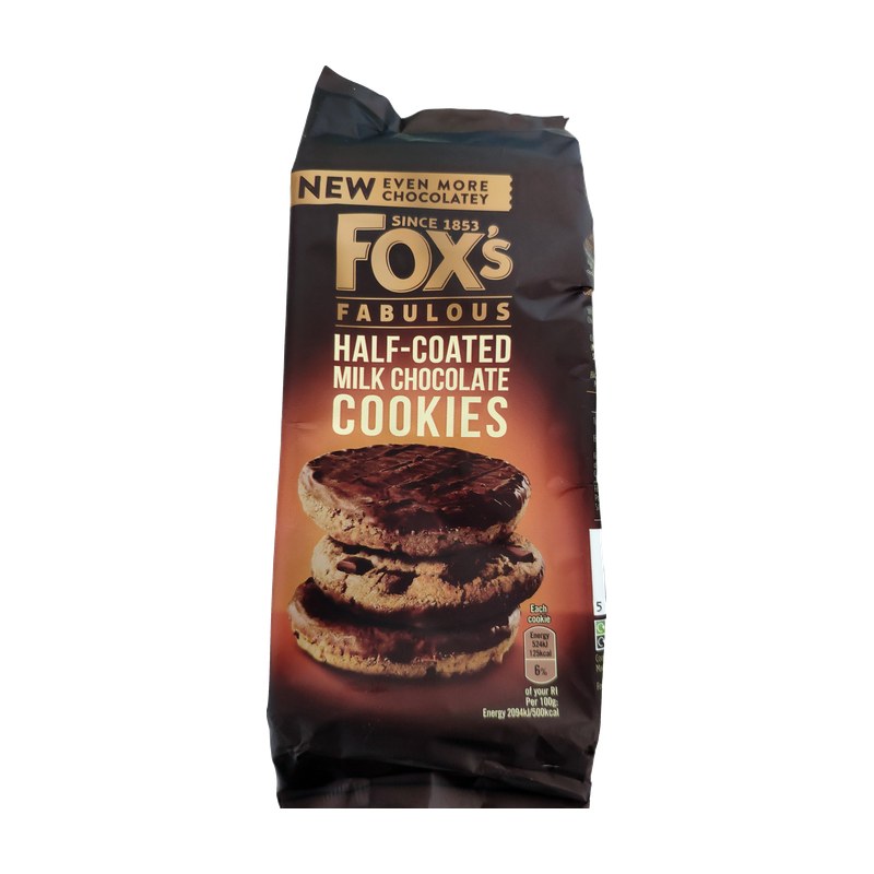 Fox's Half-Coated Milk Chocolate Cookies 175g
